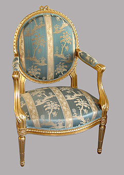 Fauteuil Louis XVI doré