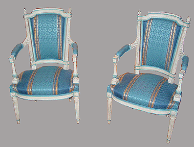 Fauteuils Louis XVI Marie-Antoinette à colonnes