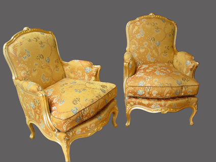 Bergère Louis XV de salon bois doré